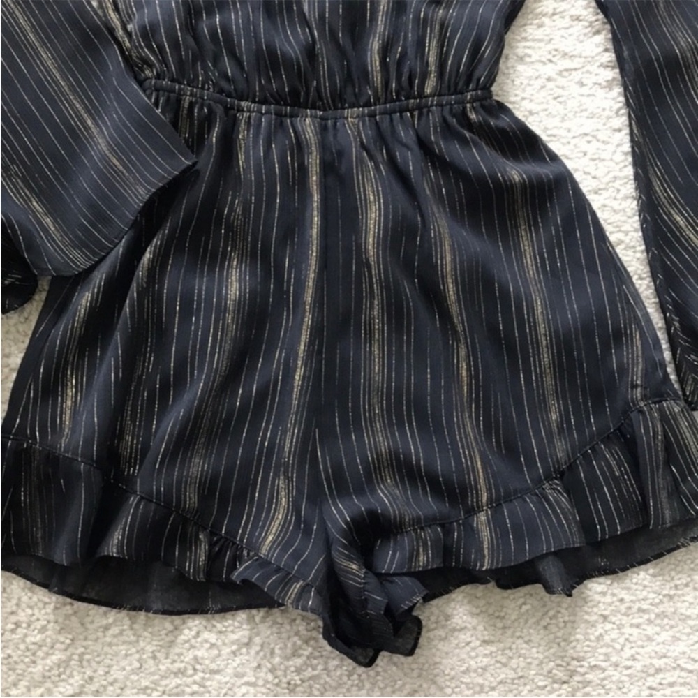 Show Me Your MuMu Loretta Romper in Sparkle & Shine Black - Picture 6 of 7